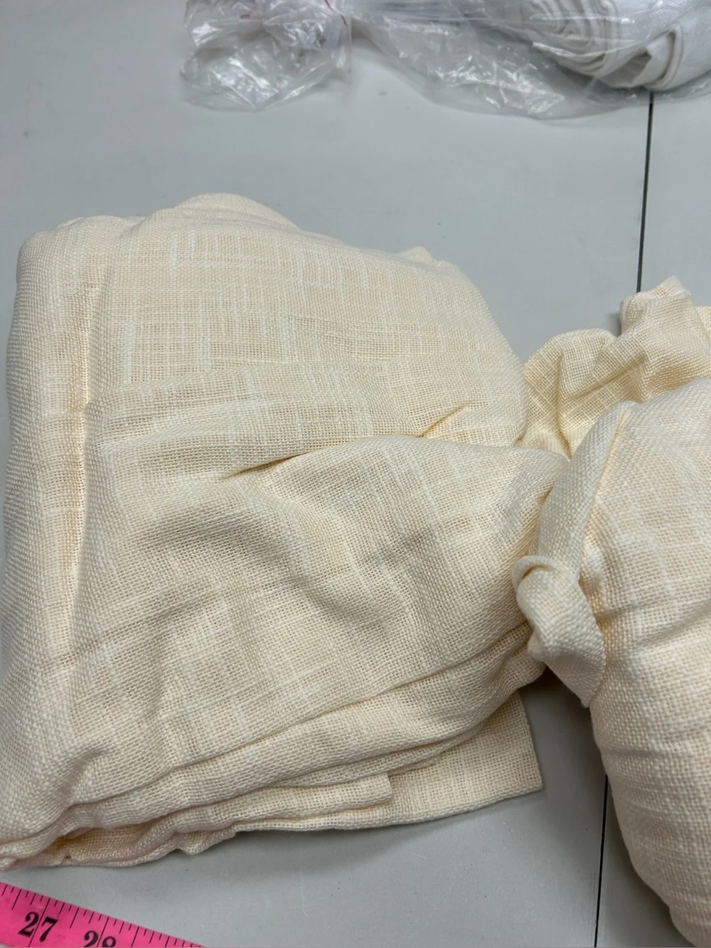 QUINCE Set Of 2 48x84 Cotton Sheer Curtains Ivory 9357
